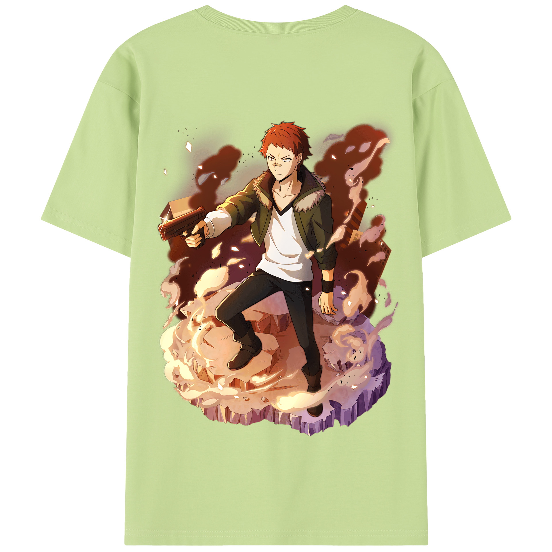 （画像用） 文豪ストレイドッグス Bungo Stray Dogs 綿100％半袖Tシャツ（背面プリント）